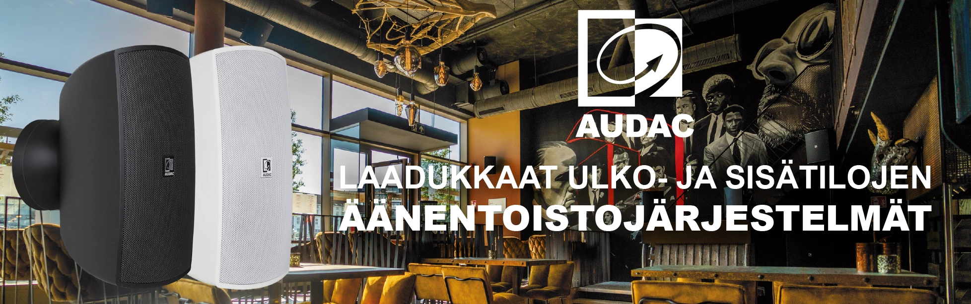 Laadukkaat Audac kaiuttimet ulko- ja sisätiloihin